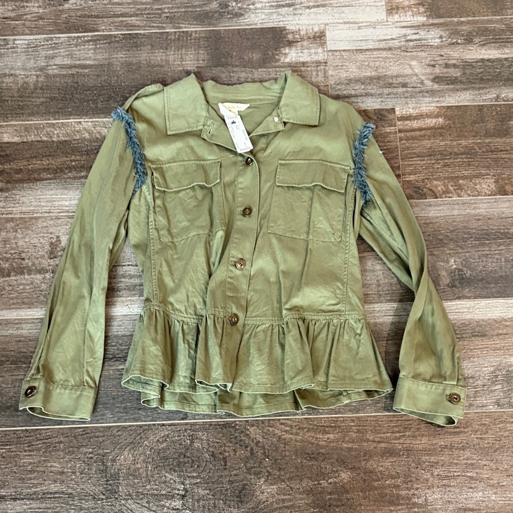 Green Ruffled Women's Jacket